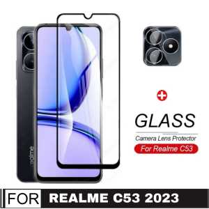 PROMO PAKET 2 INC 1 Tempered Glass REALME 11 4G 2023 / REALME C51 NFC / REALME C53 NFC / REALME NARZO 50I PRIME 2022 Premium Screen Guard Anti Gores Kaca Full Cover