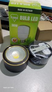 Đèn led ống bơ đèn rọi 12w viền vàng viền bạc 3 chế độ