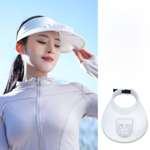 Outdoor Women Rechargeable Fan Hat Hollow Top Sun Hat Large Brim Hat Portable Fan Hat