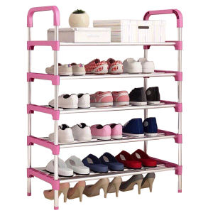 Kệ giày dép 5 tầng khung inox lắp ghép giá để giày 5 tầng inox hàng nhập khẩu loại 1