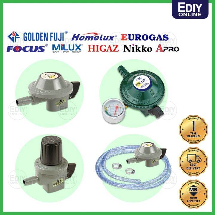 Sirim Gas Regulator High Low Pressure Cooker Stove Kepala Tekanan Rendah Tinggi Dapur Golden