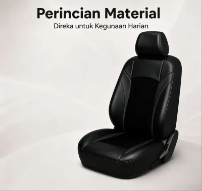 Universal Breathable Mesh & PU Leather Car Seat Cover Waterproof & Anti-Slip Cushion Suitable for Perodua Myvi Bezza Saga Vios City Sedan & SUV (Front / Full Set) Sarung kerusi kereta universal penuh terbaru Sarung kerusi kereta fesyen & bernafas
