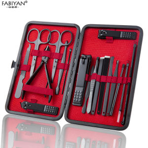 18 Pcs Nail Art Tools Kits Manicure Set Stainless Steel Nail Clipper Cutter Files Trimmer Ear Pick Grooming Set Pedicure Manicure Tools
