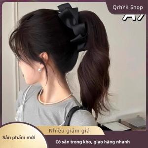 Hàng có sẵn✨ Bow tóc Claw Clip rắn màu đen trắng tóc Cá Mập lấy Clip tóc phong cách công cụ Phụ kiện tóc cho phụ nữ cô gái