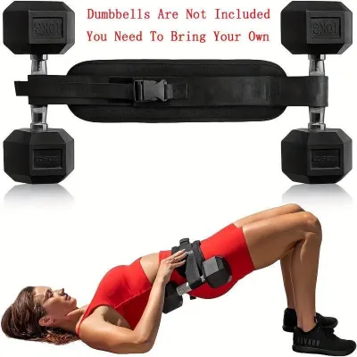 Adjustable Weighted Waist Belt Padded Dip Belt for Hip Thrust Glute Shaping Dumbbell Squat Home Gym Fitness Gear for Men Women