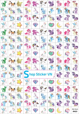 Sticker khen thưởng NGỰA PONY tờ A4 - 159 Stick - SP23