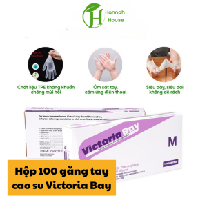Găng tay cao su hộp 100 bao tay nấu ăn siêu dai Victoria Bay làm bếp vệ sinh siêu dai chất liệu TPE không mùi chống nhăn