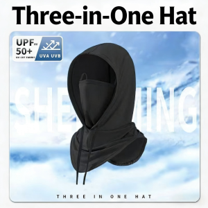 3 in 1Ice Silk UV Protection Balaclava with Cooling Technology Neck Cover with Adjustable Drawstring