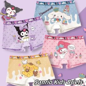 4Pcs Anime Sanrios Kuromi Cinnamoroll Cute Kids Briefs Cotton Skin-Friendly Baby Underwear Breathable Comfortable Boxer Panties