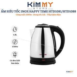 ẤM SIÊU TỐC INOX 1.8 L SUNHOUSE SHD1182  Bình đun nước siêu tốc Sunhouse 1.8 lít  - chính hãng BH toàn quốc