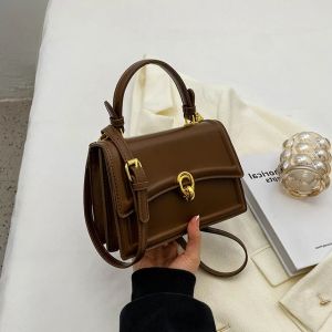 Women Shoulder Bag Brown/Coffee PU Leather Winter Bag Luxury Designer Lady Handbags and Purses Simple Style Tote Bags Crossbody2026
