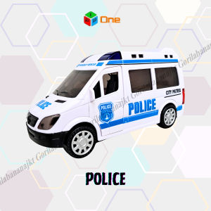 Mainan Mobil Ambulance Hospital Polisi Fire Rescue Ambulans Bump and Go