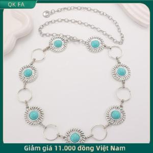 QK FA ✨ Cổ Điển Hình Bầu Dục Craved Kim Loại Chuỗi Thắt Lưng Cho Phụ Nữ Retro Phong Cách Tinh Tế Màu Vàng Mạ Vành Đai Chuỗi Thời Trang Đồ Trang Sức Cơ Thể Quà Tặng
