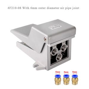 4F210-08 Pneumatic pedal valve switch cylinder control reversing foot operated valve with 6 8 10mm outer diameter air pipe connector