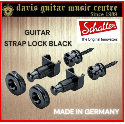 Schaller Parts Strap Lock Black Chrome for electric or bass guitar Made In Germany