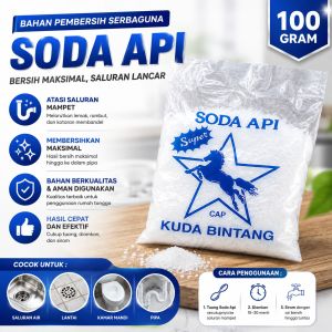 COD Soda Api 100 Gram Pembersih Saluran Air Wc Mampet Toilet Cap Kuda Bintang