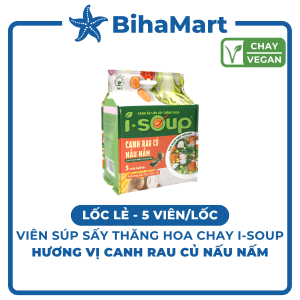 [LỐC LẺ] - NFC - Viên súp ăn liền sấy thăng hoa I-Soup hương vị Canh rau củ nấu nấm ISoup Canh I-Soup ăn liền (35g/lốc)