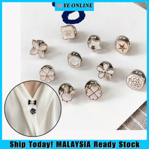 10 Pcs Cute Brooch Pin Button Brooch Collar Dress Pants Pin Pearl Jewelry Mini Hijab Brooch Pin Clothing Brooch