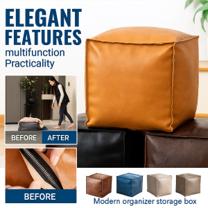 เก้าอี้วางเท้าเบาะหนัง เก้าอี้เปลี่ยนรองเท้าในห้องนั่งเล่น เก้าอี้เก็บเสื้อผ้าเก่า เก้าอี้โซฟาหนังสไตล์เรียบง่าย旧衣变真皮沙发