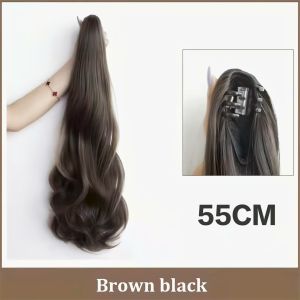 45 cm Hàn Quốc phong cách Grip Clip Loại tóc giả Curly Horsetail Wig Nối tóc Grip Clip Kiểu tóc giả Horsetail chịu nhiệt Sợi tổng hợp Kiểu tóc Thời trang Đơn giản Tốt Đeo hào phóng Đẹp
