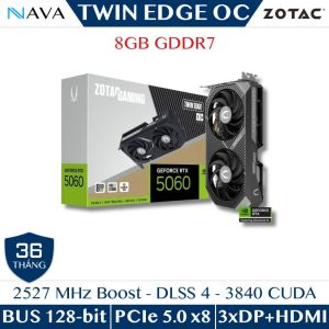 ZOTAC RTX 5060 8GB GDDR7 Twin Edge OC - Gaming/AI Nhỏ Gọn SFF