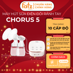 Máy hút sữa điện đôi FATZ BABY Chorus 5 FB1188HB đầy đủ 3 chế độ mát xa hút sữa và kích thích phễu silicon