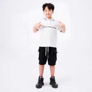 Set Đồ Bé Trai Áo Polo Quần Đùi Bl Halo 8-38Kg 4 Màu Chất Vải Mát Bộ Polo Bé Trai Mùa Hè Phong Cách Thể Thao QSDC15AL13