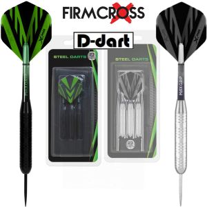 FIRMCROSS Steel tip Darts - 23G Black Silver Brass DARTS STEEL DART  WITH PU DART CASE