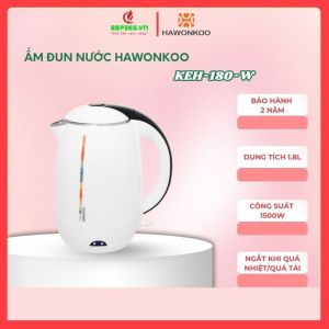 Ấm Siêu Tốc Hawonkoo KEH-180-W – Dung Tích 1.8L – Công Suất 1500W – Tự Ngắt An Toàn – Mở Nắp Một Chạm – Đun Nhanh – Hoạt Động Ổn Định – Thiết Kế Hiện Đại – Tiện Lợi – Chính Hãng
