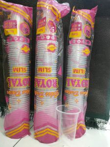 CUP 18OZ SLIM 7GR ISI 50 PCS TANPA TUTUP / GELAS PLASTIK / CUP PLASTIC / CUP DATAR BENING