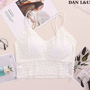 Áo Ngực Ren 2 Dây Kép Hoa Lá Mút Bàn Tay DAN L&U 8812