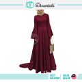 [Clearance] Dreamtale Caria Muslimah Wear Dress Muslimah Shiny Bridesmaid Dress Trumpet Sleeve Abaya Dress Baju Wanita Baju Melayu WCO121. 