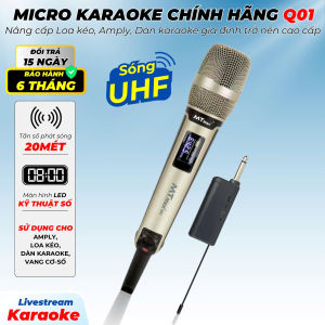 Combo 2 Micro Không Dây Karaoke Mtmax Q02 Chuyên Dùng Cho Karaoke Gia Đình Loa Kéo Chống Hú Rít Tốt Thiết Kế Sang Trọng