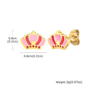 Vnox 18K Vàng Dễ Thương Dâu Tây bướm cầu vồng Vịt Hoa Mùa Hè khuyên nụ Cho Phụ Nữ Teen Trẻ Em Gái Không Dị Sinh Nhật Không Phai Đảng quà tặng trang sức giáng sinh Phụ Kiện