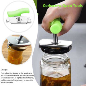 HOME BEST 1pc Stainless Steel Can Opener Adjustable Jar Bottle Lid Off Manual Gripper Tool Remover Screw Cap Wrench Handle Multi-function Pembuka Tutup Botol FZ1-0015