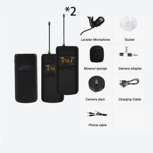 UHF Wireless Microphone Lavalier System Vlog Videography Livestreaming Coaching (upgrade 50m distance)