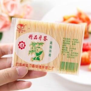 Pencungkil Gigi Buluh 🦷 Bamboo Toothpicks 100PCS Double End Disposable Wooden Toothpick Fruit Pick