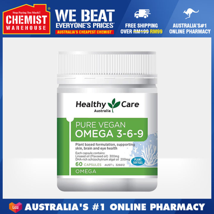 Healthy Care Pure Vegan Omega 369 60 Capsules Maintains