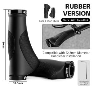 2026 WEST BIKING Bicycle Handlebar Asymmetric Grips 130mm Long & 95mm Short Twist Shifter Compatible for MTB BMX Folding Bikes Parts