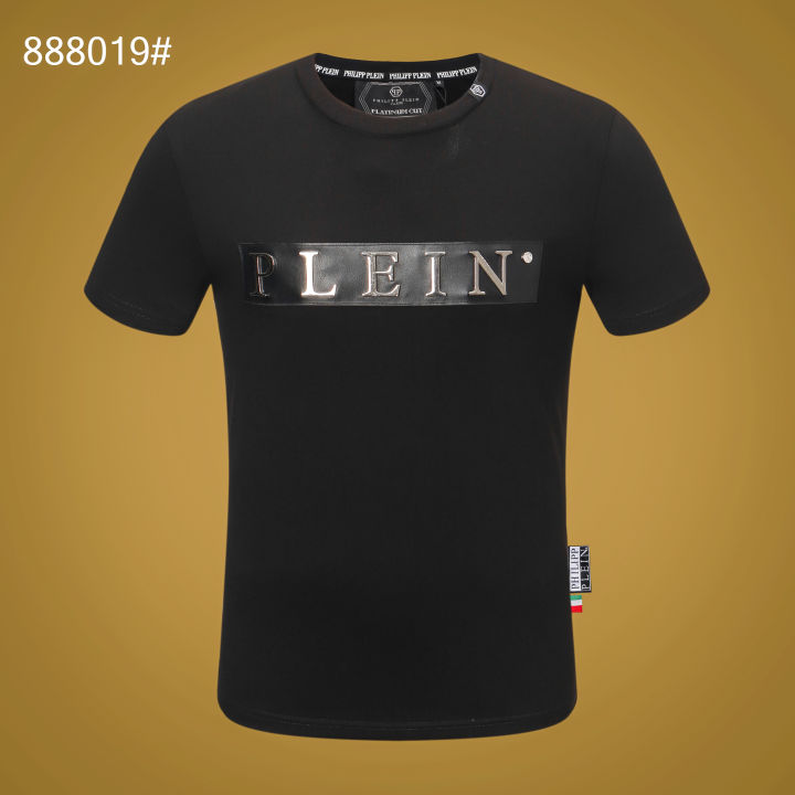 High Quality Men Philipp Plein Letter Cotton Short Sleeve T-Shirts
