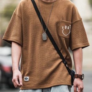 8XL 5XL Plus Size Tshirts for Men Waffle T-Shirt Loose Fit Soft Baggy Tee with Casual Sports Shirt |Sale