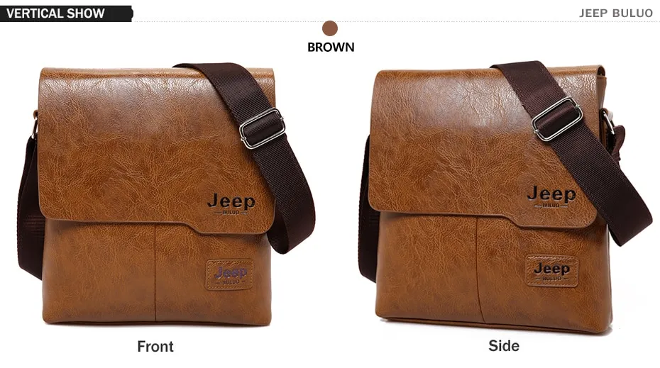 JEEP SPIRIT Men's Bag Men's Leather Messenger Bag Business