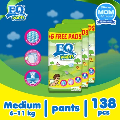 EQ Pants Medium (6-11 kg) - 40 pcs x 3 packs (120 pcs) - Diaper Pants
