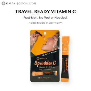 [HALAL] OMFA Vitamin C 1000mg Fast Melt Travel Pack 3 Sticks No Water