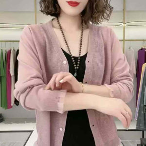 Plus Size Loose Cardigan Women | Summer Thin Ice Silk Shrug | Uv Protection Air Conditioning Top