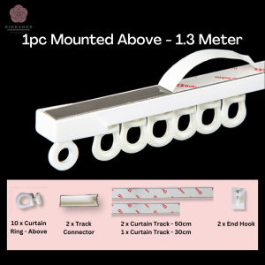 Adjustable Curtain Track Punch-Free Rail Straight Flexible Ceiling Mounted Wall Windows Balcony
