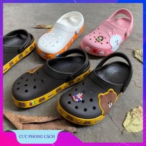 Dép Cross Cho Bé Mẫu Máy Xúc DEPCrossKIS212 Tặng Thêm 6 Sticker Cross Dép Lỗ Xăng Đan Bít Mũi Chống Mùi Chống Trơn Trượt