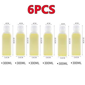 6Pcs Kitchen Oil Bottle Plastic Seasoning Squeeze Bottle Dispenser for Salad BBQ Sauce Condiment Containers Cooking Tool 500/300ML