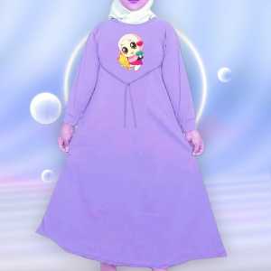gamis anak usia 2 sampai 9 tahun gambar dtf bahan babyterry