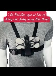 Dây đeo ngực gắn điện thoại làm camera hành trình – Giá đỡ ổn định quay video ít rung tương thích nhiều thiết bị